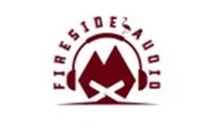 Logo of Fireside Audio with headphones.