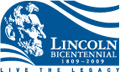 Lincoln Bicentennial logo with slogan and date.